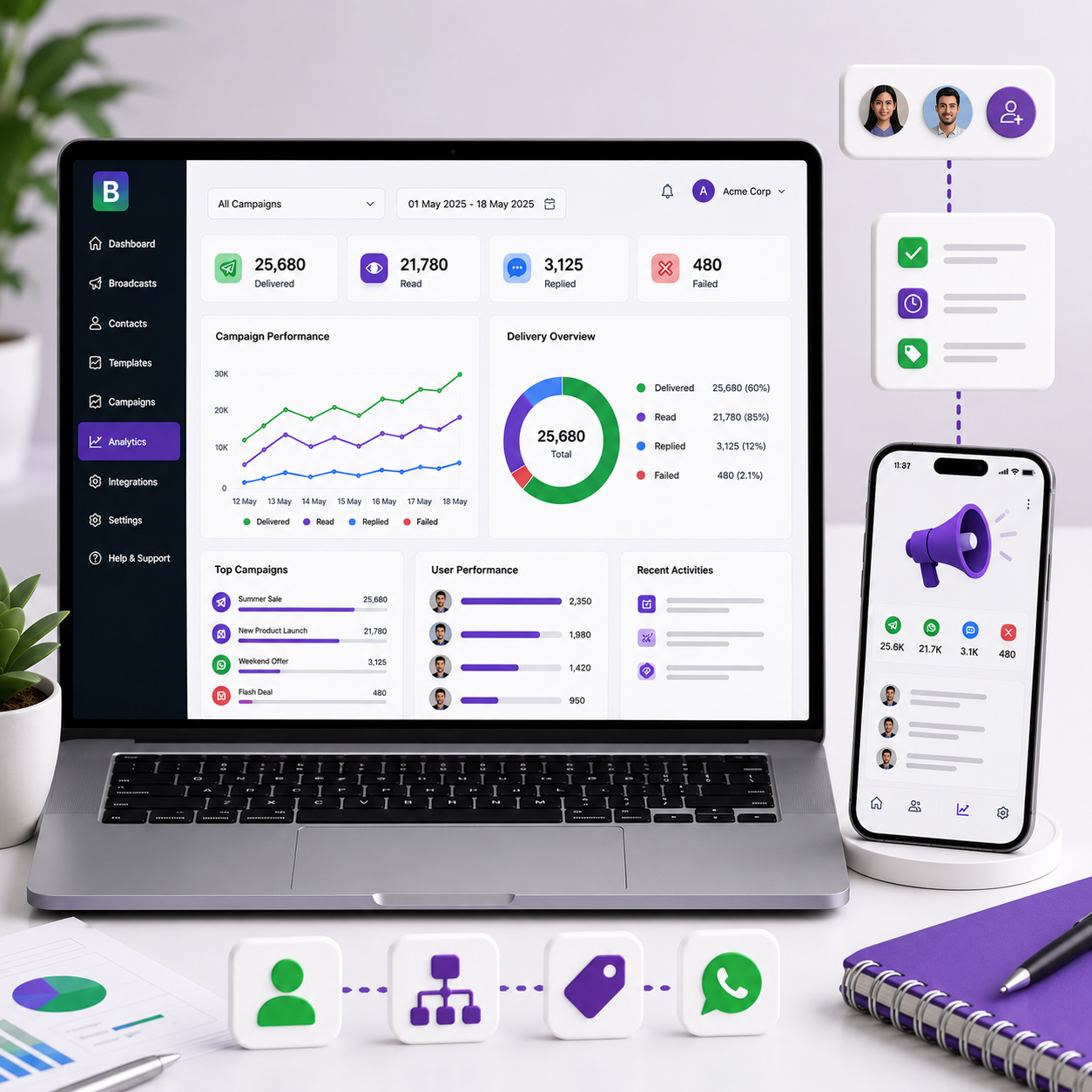 View campaign reports and take actions